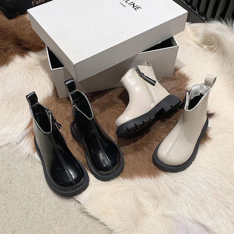 Girls Martin boots 2025 children's leather boots spring and autumn new short boots baby fashion spring and autumn versatile single head