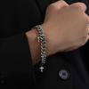 Titanium steel cross Cuban bracelet ins men's tide brand retro cold style hip hop couple jewelry niche accessories tide