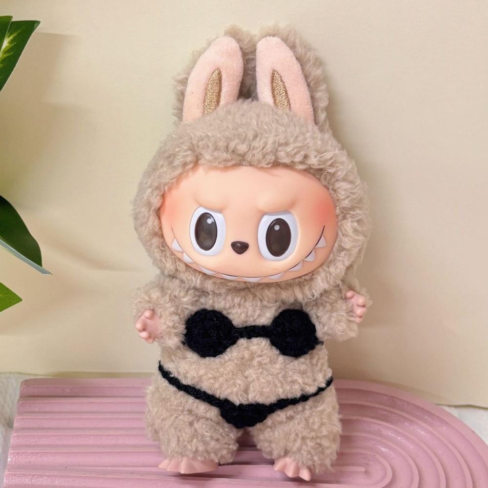 

Doll Clothes 15/17Cm Labubu Beach Sexy Bikini Hawaiian Style Grass Skirt 2Pcs/Pack Plush Cotton Idol Doll Swimsuit Accessories Set No Doll