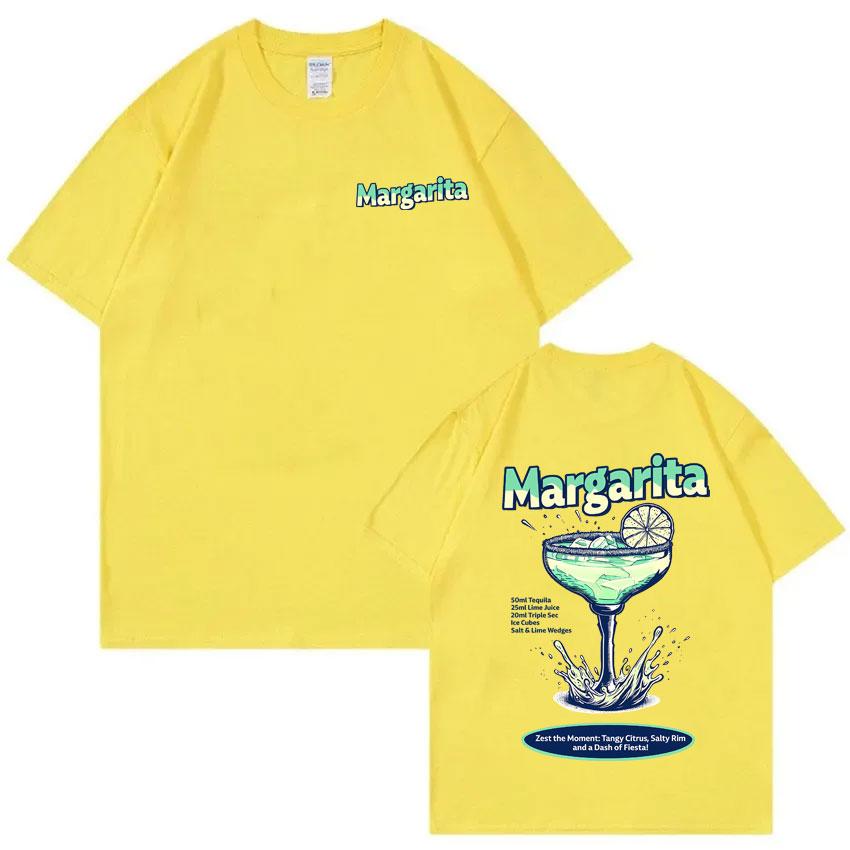 Lustiges Margarita Cocktail Print T-Shirt Herren Damen Mode Lässig Reine Baumwolle T-Shirts Sommer Unisex Vintage Übergroß Streetwear