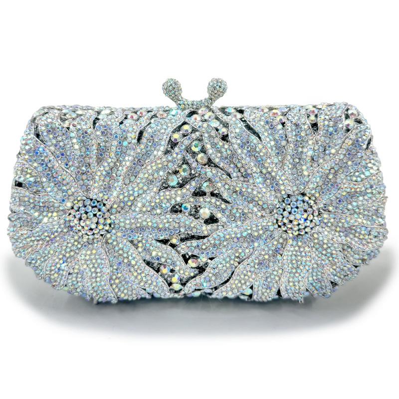 Silver/Gold Diamond Evening Bags Women Dinner Clutch Rhinestone Shiny Handbags for Female Luxury Designer Purse Party Bride Bag