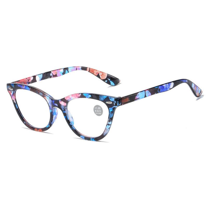 

Окуляри для читання з котячим оком проти блакитного світла. Ретро-весняні окуляри для пресбіопії для жінок з діоптріями 4