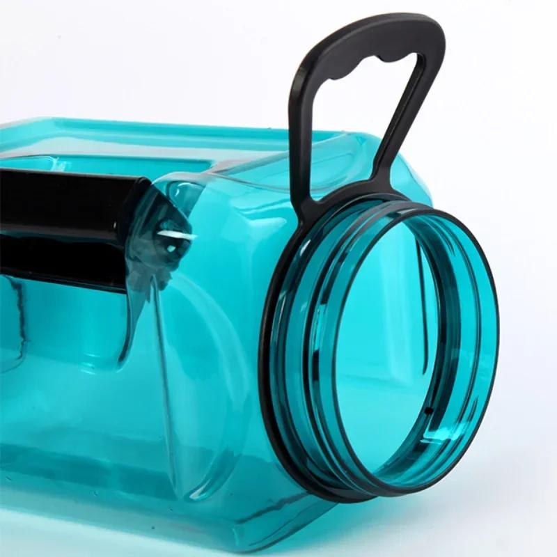 2.4L Large Capacity Fitness Water Bottle,BPA Free Portable Sports Bottle for Camping Gym Cycling,Men's Plastic Water Bottle