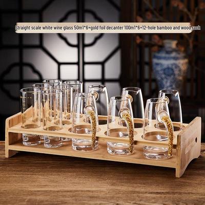 Shangqi Chinese Liquor Glass Set with Decanters and Rack