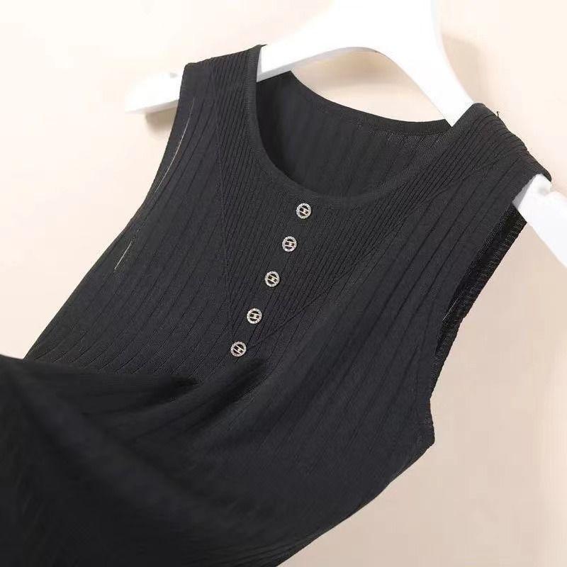 Women's Ice Silk Camisole Short Summer Versatile Sleeveless Knit Lining Top Thin Ins Style