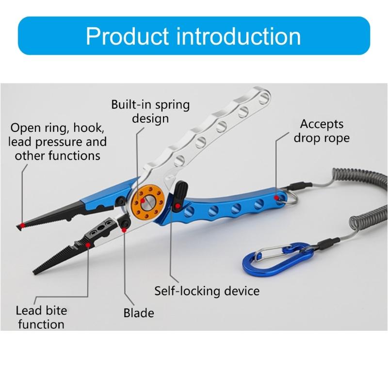 Aluminum Alloy Multifunction Fishing Pliers, Suitable for Anglers Campers Cutting Lines and Hook Removal, Bottle Opening