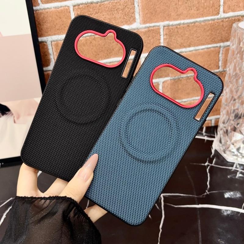 For Nothing Phone 4a Case Magnetic Nylon Woven Matte Leather Skin-friendly Back Case Cover Bumper
