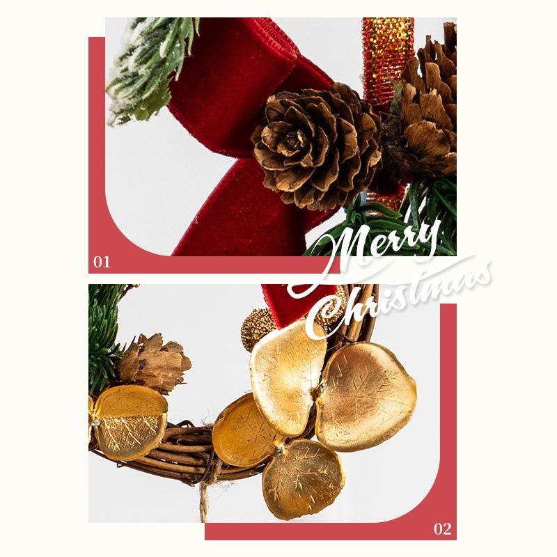 Christmas Red Velvet Bow Bell Pendant Tree Decoration