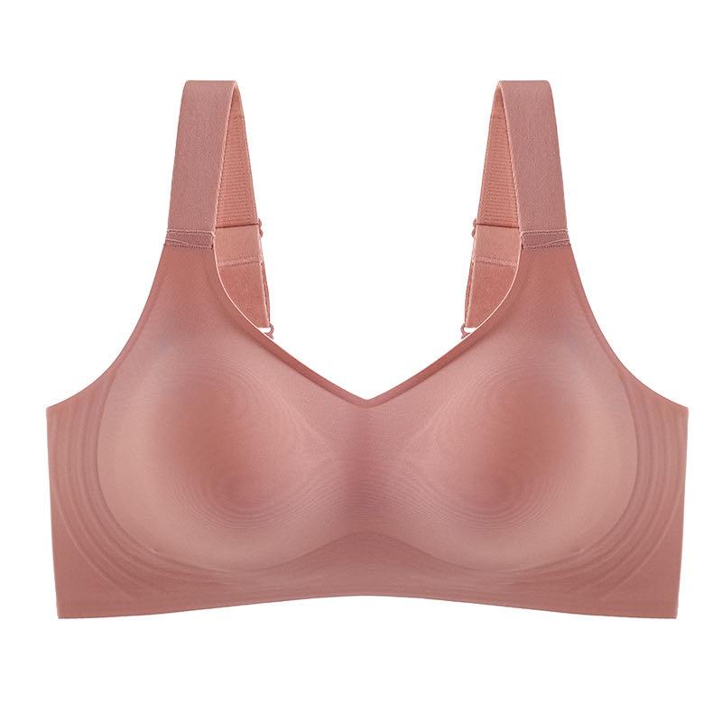 Beautiful Back Large Size Soft Support Push-up Bra For Women Seamless One-piece Wire-free Adjustable Sports Thin Bra