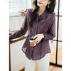 High-end New Solid Color Lace-up Fashionable Casual Lapel Long-sleeved Shirt for Women