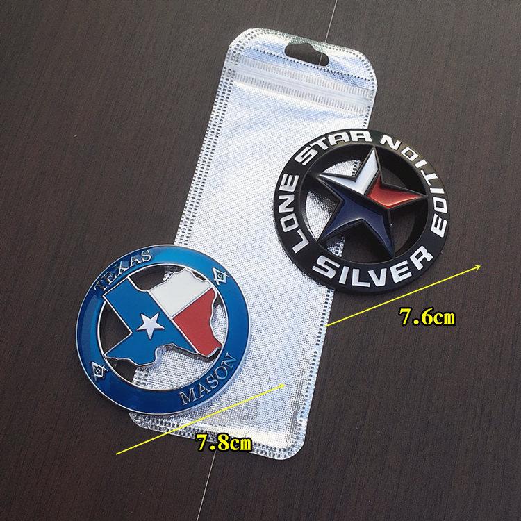 Personalized three-dimensional Texas version car sticker Lone Star grille modification