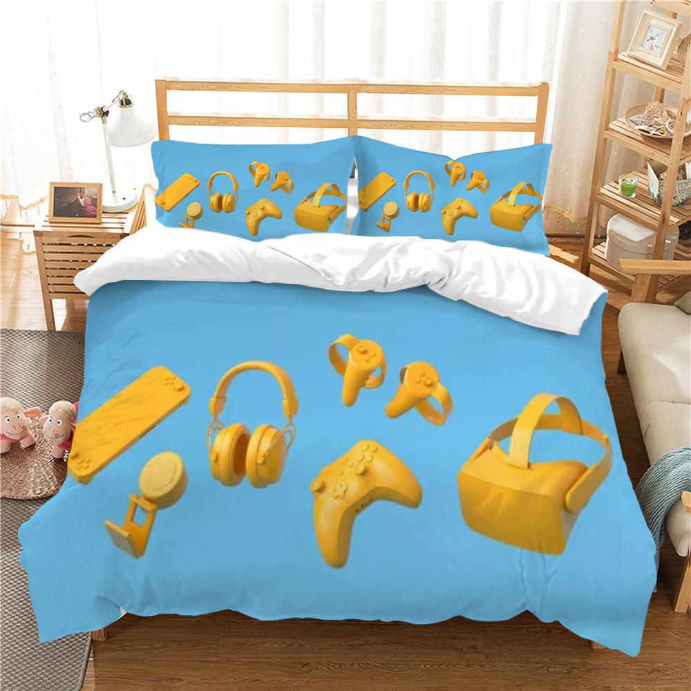 

Комплект пододеяльников с 3D-принтом геймпада, пододеяльник, полиэстер, домашний текстиль, наволочка одного размера для мальчиков и девочек EU Single 135x200cm