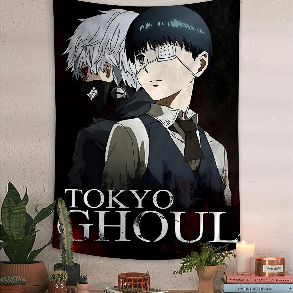 Tokyo Ghoul Cartoon Tapestry Hippie Flower Wall Carpets Dorm Decor Art Home Decor