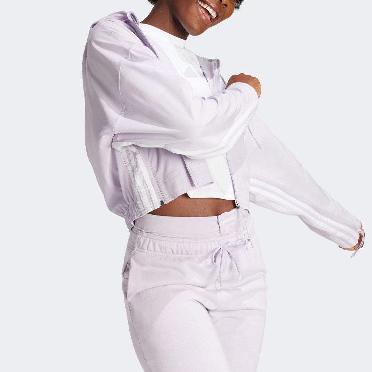 Adidas Dance Three-Stripe Colorblock Hooded Jacket Women Jacket Purple IS0891