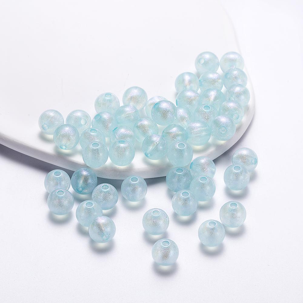 8mm 10mm Acrylic Spacer Beads Mermaid Round Shape Beads For Jewelry Making DIY Charms Bracelets Necklac Accessories