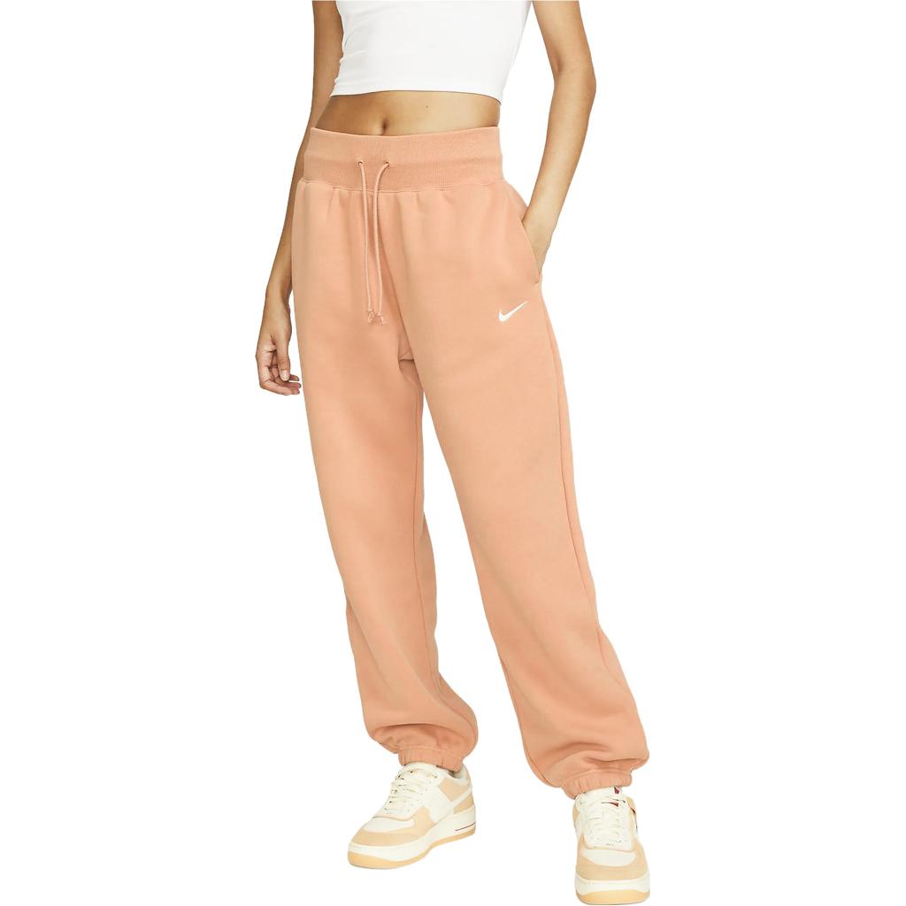 Nike Solid Logo Cuffed Loose Knit Joggers Women Bottoms Amber-Brown DQ5887-225