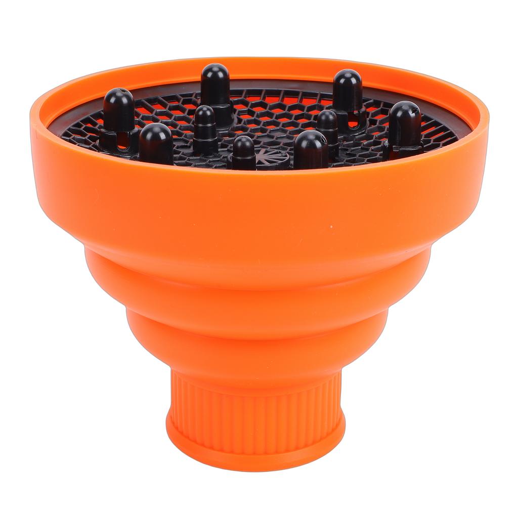Hair Dryer Diffuser Attachment Silicone Foldable Blow Dryer Diffuser for Curly Hair Orange