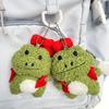 Charming Musical Frog Plush Keychain Short Plush Material Car Pendant 9.5cm