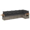 Vidaxl 6-Cz. Garden Furniture Set With Cushions, Grey, Poly Rattan