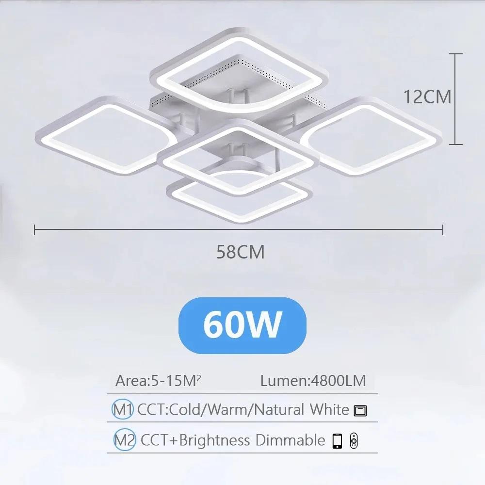 LED Modern Chandelier Living Room Bedroom Kitchen Remote Control Dimmable Luxury Lamp Ceiling Light Home Lighting Fixture