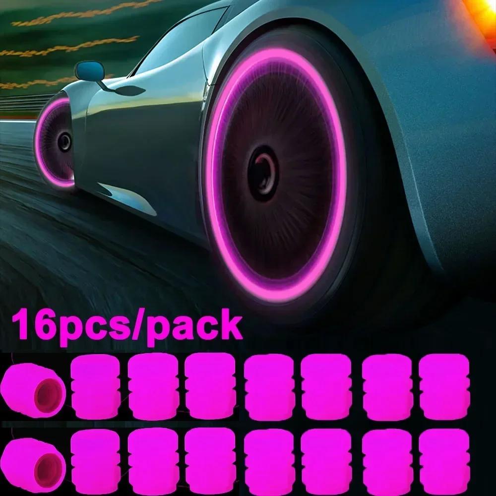 1/20pc Luminous Valve Caps Fluorescent Night Glowing Car Decor Universal Motorcycle Bicycle Dustproof Tyre Valve Decorative Stem