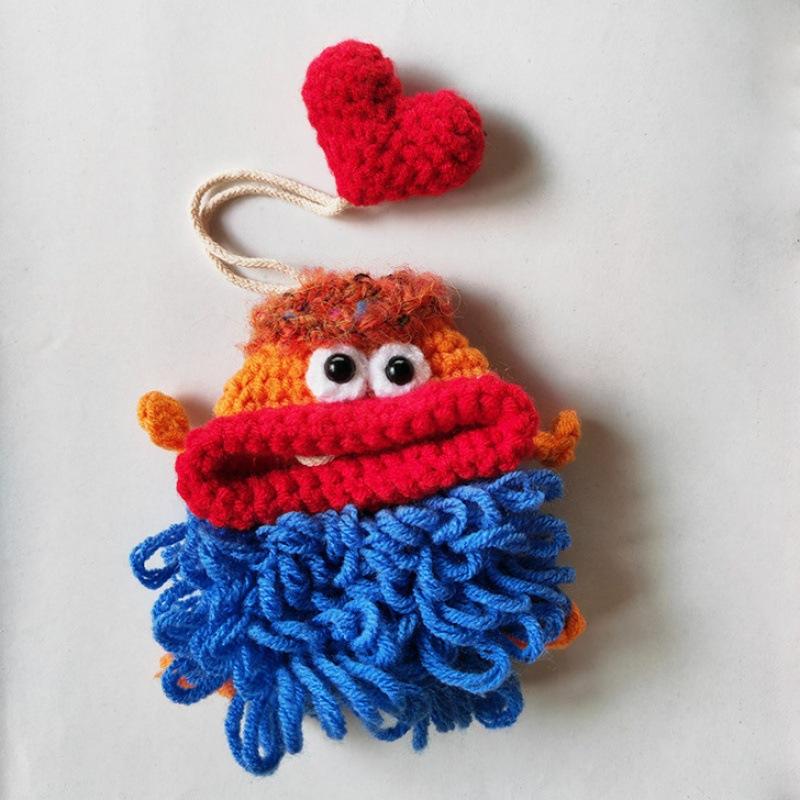Hand-Crocheted Car Key Fob Cover, Big Mouth Key Protector, Cute Yarn Keychain for Car Keys, Unique Handmade Gift Car Key Cases