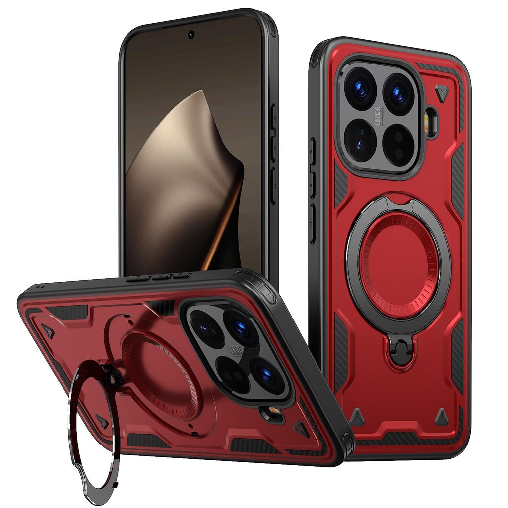 For Xiaomi 15T Pro Case Armor Shockproof 360° Rotating Magnetic Holder TPU Frame Hard Plastic Phone Protective Cover Fundas