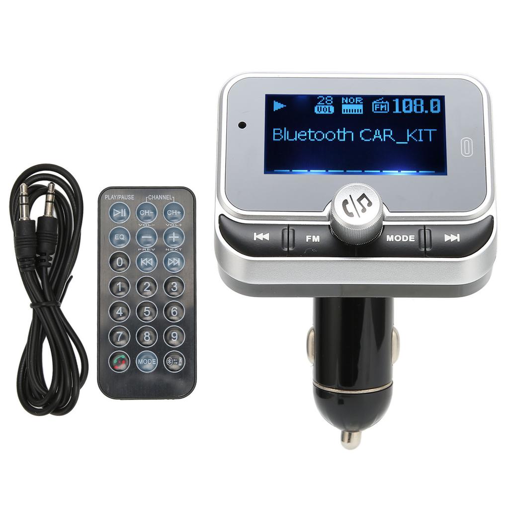 Trasmettitore FM Bluetooth Doppio USB 76MHz-108MHz Adattatore Radio Bluetooth Caricabatterie per Auto con Schermo da 1,8 Pollici