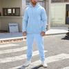 Men's And Women's Solid-color Casual Set. Men's Long-sleeved Hooded, Fleece And Thickened Sweatshirt And Pants Two-piece Set
