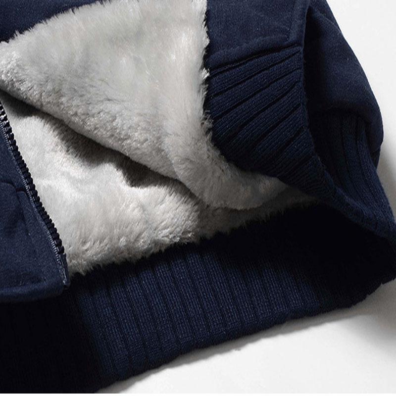 Herrmode Tjock Plus sammetshuvtröjor Huvor Höst Vinter Håll dig varm Casual Baseball Uniform dunrock Vindtät varma kläder för man