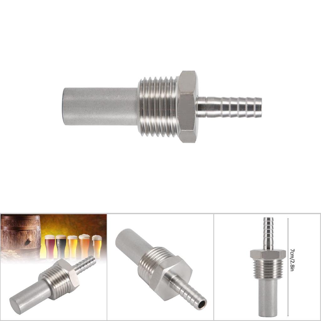 1/2" MPT Oxygen Stone 1/4"" Barb Inline Carbonation Aeration Homebrew Stone(0.5 Micron)