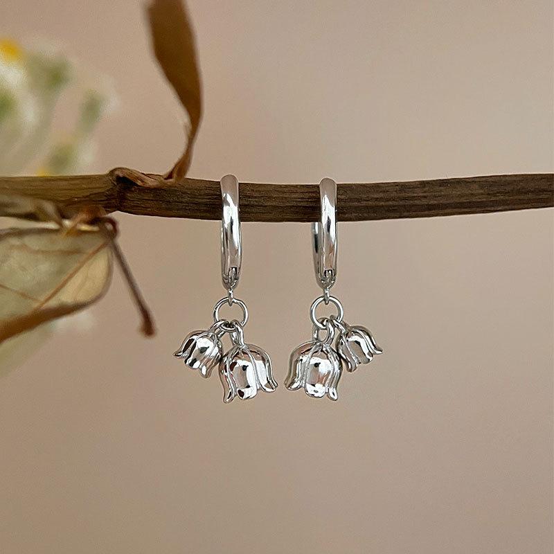 

Пасторальный стиль, свежие серьги-подвески в виде цветка ландыша с пряжкой, легкие, роскошные, высококачественные, украшения для ушей