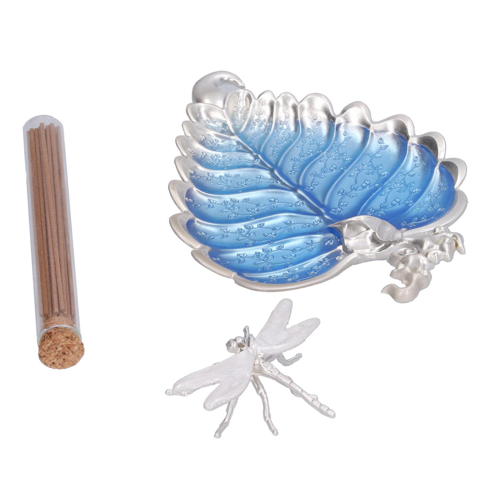 

Incense Stick Holder Metal Alloy Leaf Shaped Decorative Incense Burner Ashes Catcher Tray Home Decor