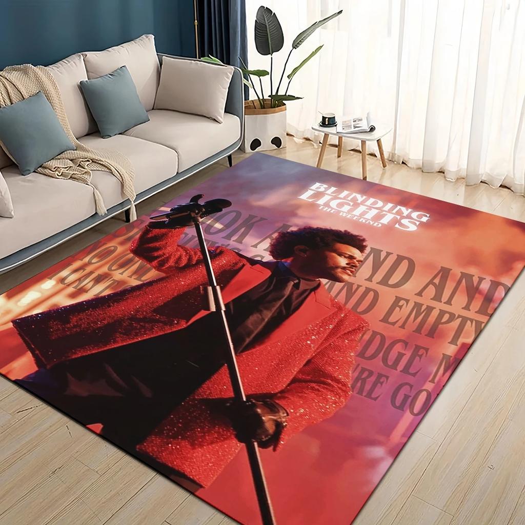 Tapis Tapis 3D THE WEEKND,XO Alternative R&B Abel Tesfaye pour Salon Chambre Maison Décoration Canapé, Tapis de Sol Antidérapant pour Enfants