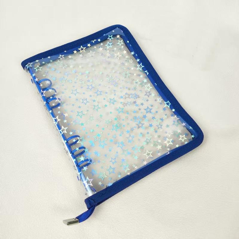 

1Pcs Diy Journal Dairy Transparent Kpop Idol Photo Album A5 Laser Star Zipper Binder Collect Book Refill Organizer Stationery A8