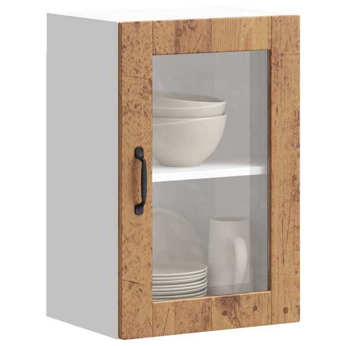 VidaXL Kitchen Wall Cabinet with Glass Door Porto Old Wood 854015