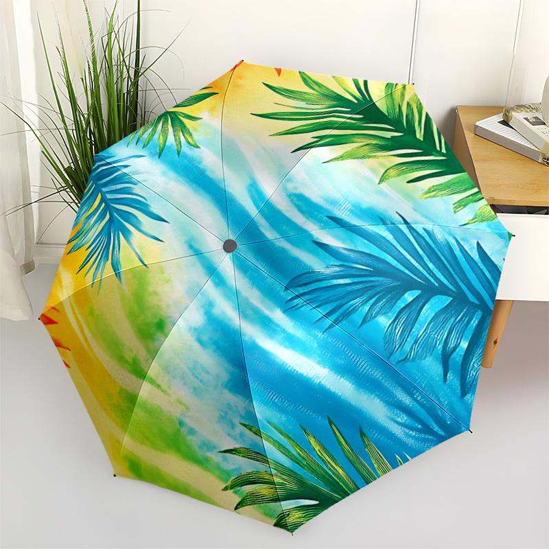 1pc Tropical Beach Automatic Open/close Folding Umbrella, Compact Portable Travel Umbrella, Cute Umbrella, Durable Construction yy260328016