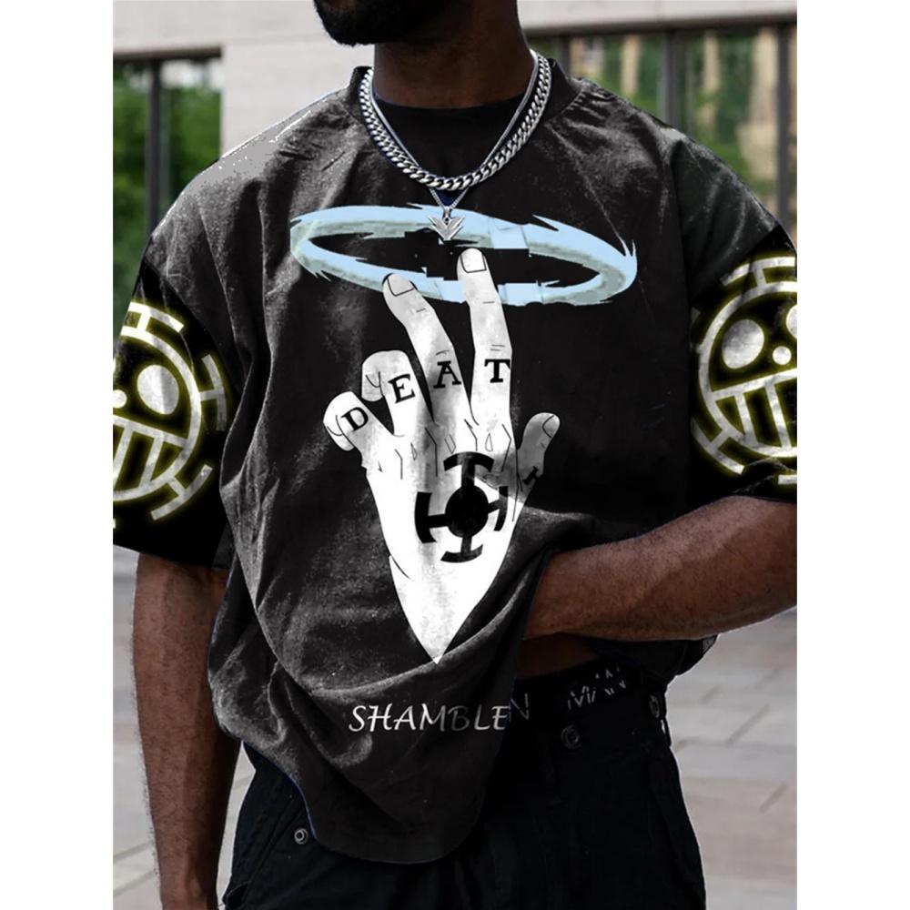 Аниме хип-хоп футболка с 3d принтом большого размера — фото 5