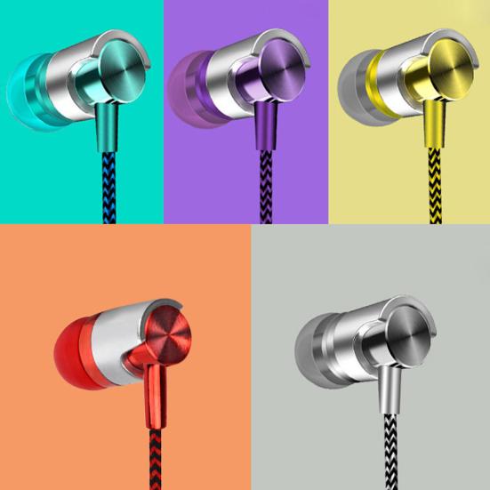 Fashion Braided Wired Stereo Sound Volume Control Phone Laptop In-ear Earphones