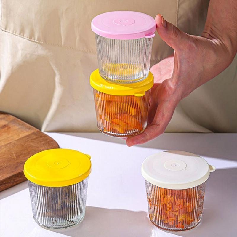 1/4Pcs 200Ml Glass Storage Jars Transparent Thicken Glass Storage Containers Multifunction Fresh-Keeping Mini Clear Jars Kitchen