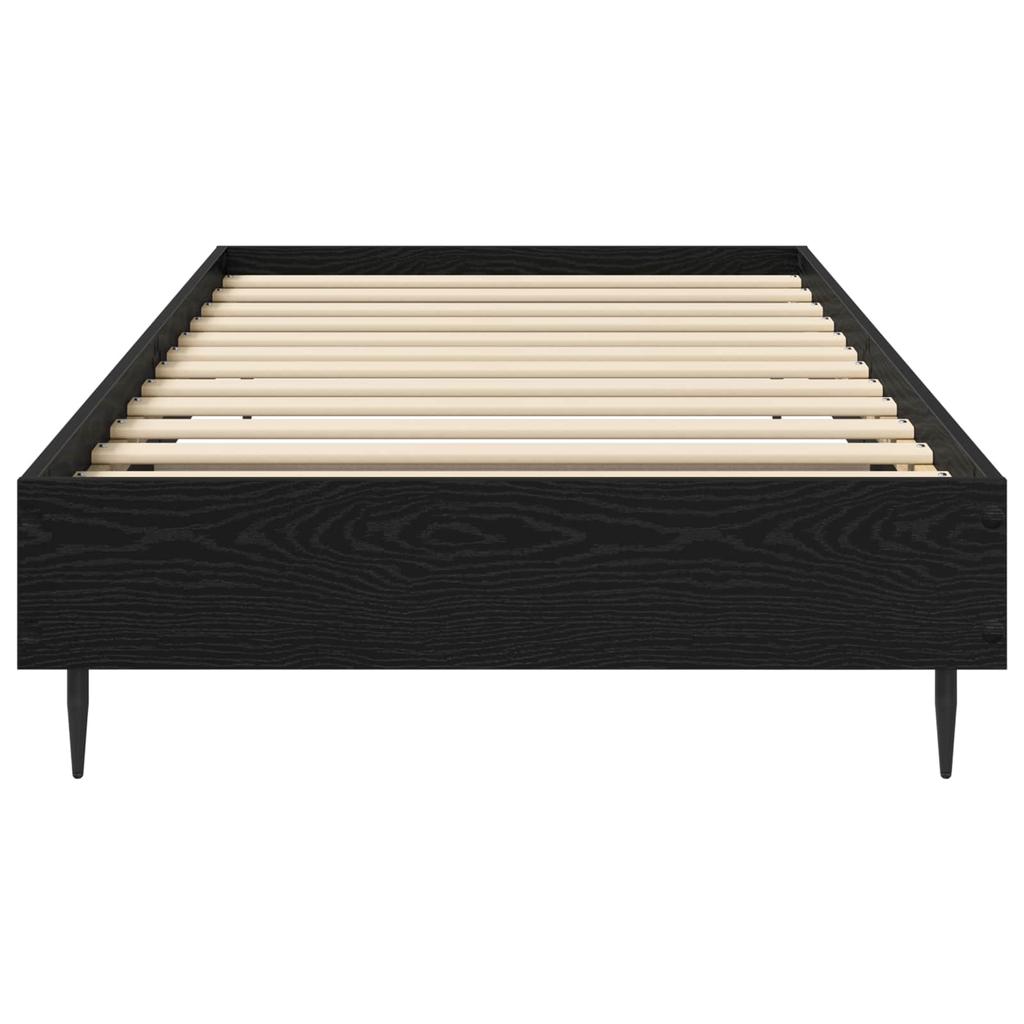 Bed Frame in Black Oak 80 x 200 cm Engineered Wood