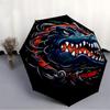 1pc Alligator Waves Automatic Open/Close Umbrella Compact Folding Umbrella, All-Season Portable Umbrella for Women/Men F1124008
