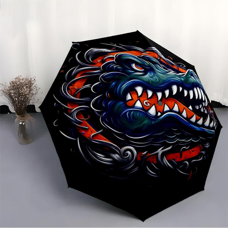 1pc Alligator Waves Automatic Open/Close Umbrella Compact Folding Umbrella, All-Season Portable Umbrella for Women/Men F1124008