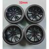 4pcs 1/18 32mm/36mm/42mm Diameter Plastic Wheels Rubber Tires RPF1 RAYS TE37 57CR CE28 BBS ABS Rims for 1:18 Model Car