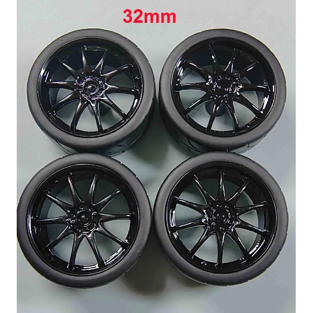 4pcs 1/18 32mm/36mm/42mm Diameter Plastic Wheels Rubber Tires RPF1 RAYS TE37 57CR CE28 BBS ABS Rims for 1:18 Model Car