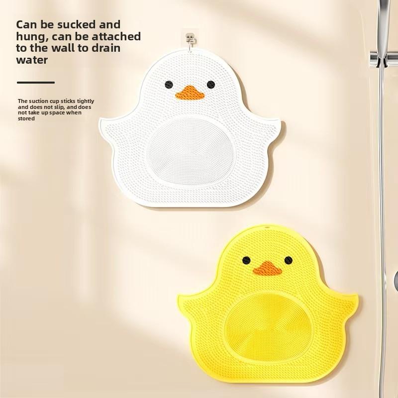 Silicone Duck massage suction cup foot pad bathroom non-slip mat bathing foot rubbing artifact foot washing shower floor mat