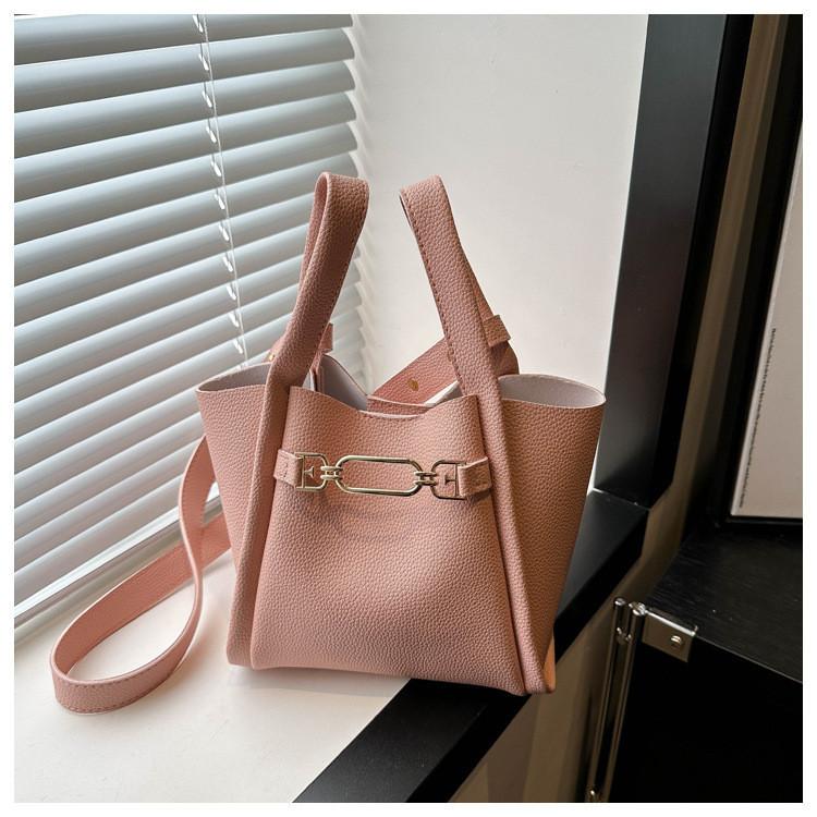 

Fashionable Minimalist Casual Pu Bucket Bag For Women Ideal For Daily Commuting And Summer рожевий