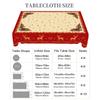 1 Piece Of Christmas Round And Rectangular Tablecloth, Available In Various Sizes, Christmas Snowman, Bow, And Reindeer Pattern Red Tablecloth, Suitab