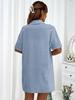 Women's Solid Color Short Sleeve Casual Shirt & Shorts Set - Loose & Stylish Two-Piece
