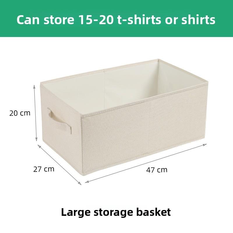 Cotton Linen Foldable Clothes Storage Box With Stackable Design For Bedroom And Closet Organization